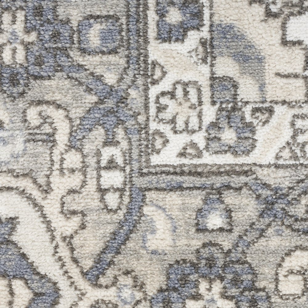 9' X 12' Cream Floral Power Loom Area Rug